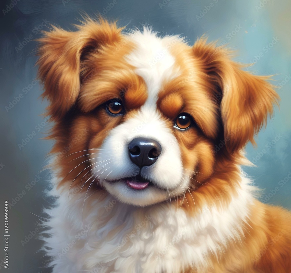 Illustration of fluffy and cute small dog. Illustration of fluffy and cute small dog.