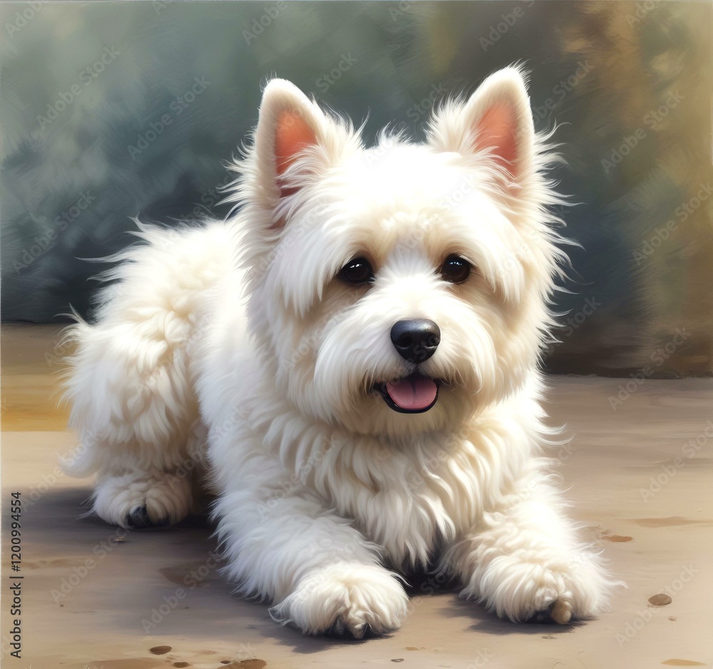 Illustration of fluffy and cute small dog. Illustration of fluffy and cute small dog.