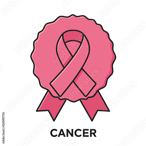 Pink Ribbon Award:  A stylized pink ribbon, symbol of breast cancer awareness,  presented as an award or badge. A powerful image for campaigns and support initiatives. 
