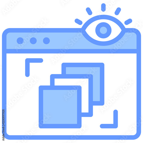 Depth Perception Blue Icon