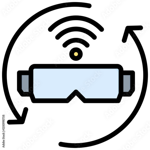 Vr Outline Color Icon