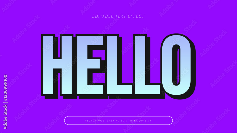 hello gradient text effect editable modern typography vector hello gradient text effect editable modern typography vector