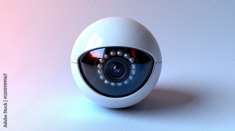 Futuristic spherical camera, security, studio Futuristic spherical camera, security, studio