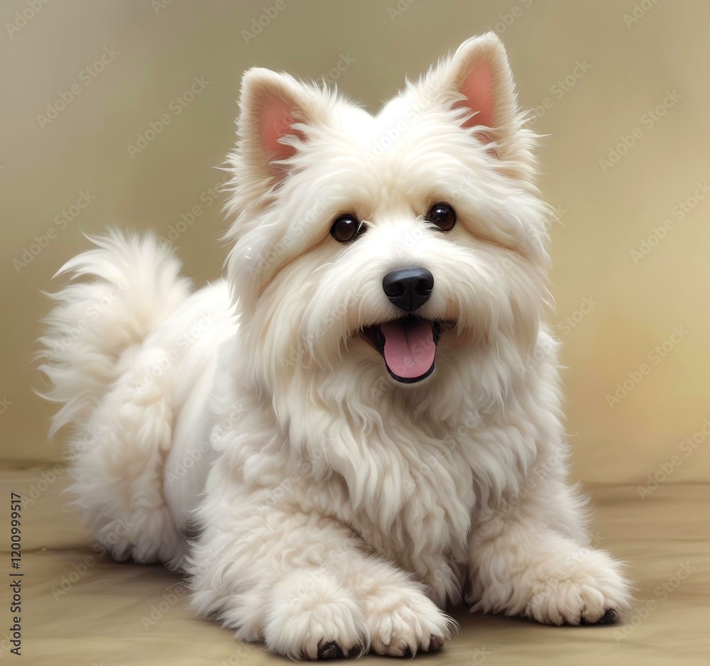 Illustration of fluffy and cute small dog. Illustration of fluffy and cute small dog.