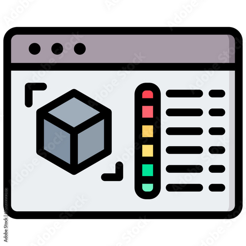 Spatial Interpolation Outline Color Icon
