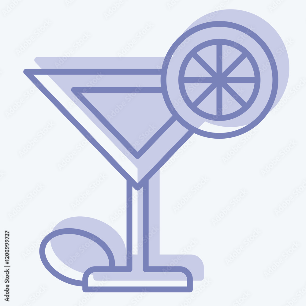 Icon Cocktails. related to Restaurant symbol. two tone style. design editable