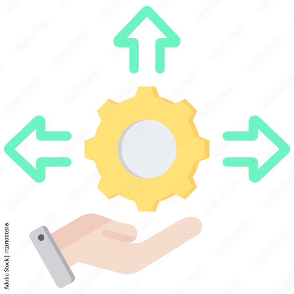 Decision Making System Flat Icon Decision Making System Flat Icon