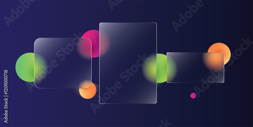Glassmorph transparent blank Login and Sign in Form concept vector illustration 