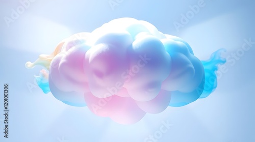 Abstract Dreamy Pastel Cloud Formation with Colorful Accents