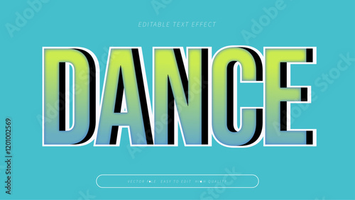 dance editable text effect with green orange red white bold gradient style