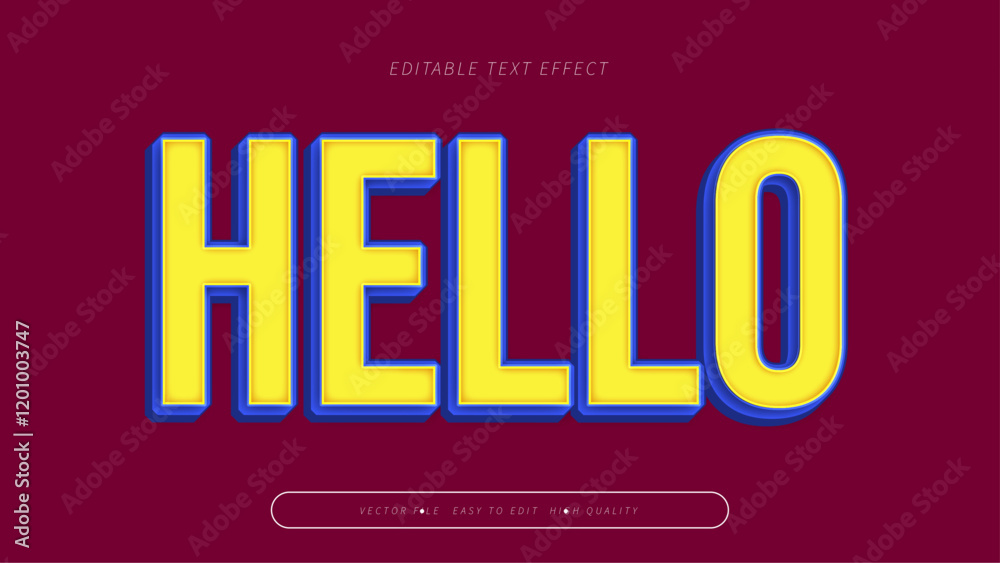 Fototapeta premium hello gradient text effect editable modern typography vector