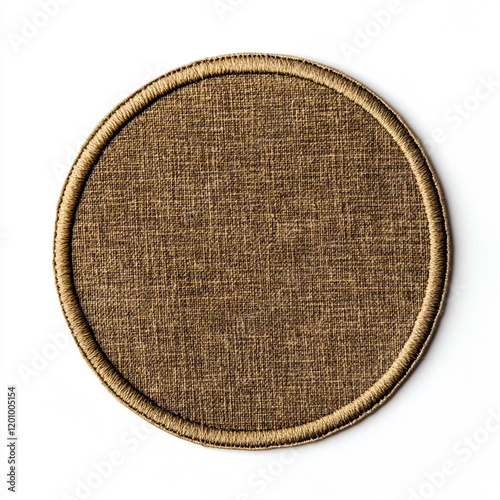 A circle and inside blank space embrodiery patch on white background. photo