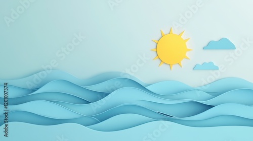 Serene Coastal Landscape: Waves of Tranquility