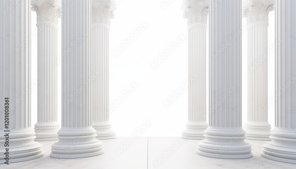 White Marble Columns Classical Architecture Ancient Greek Style