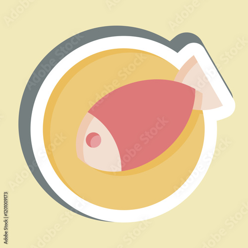 Sticker Sea Food. related to Restaurant symbol. design editable