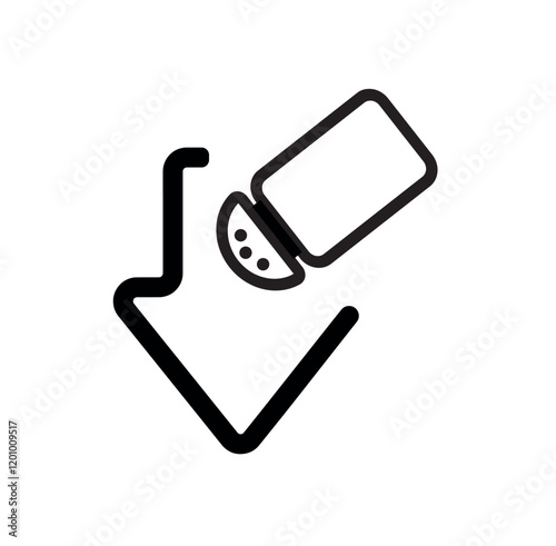 low sodium icon on white background	