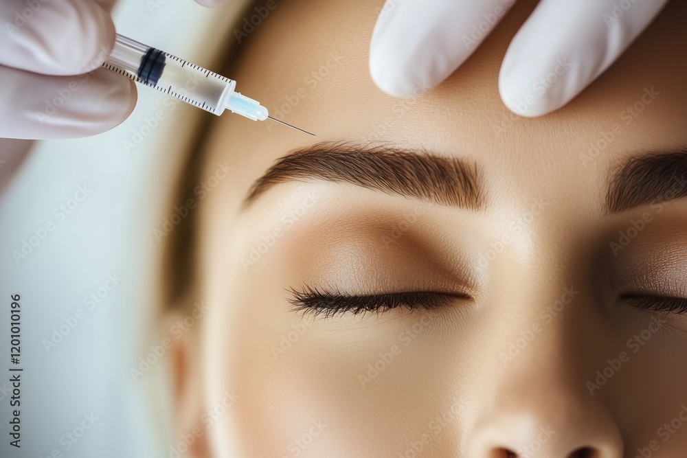 Expert aesthetic procedure enhances brow shape and fullness in a serene environment Expert aesthetic procedure enhances brow shape and fullness in a serene environment