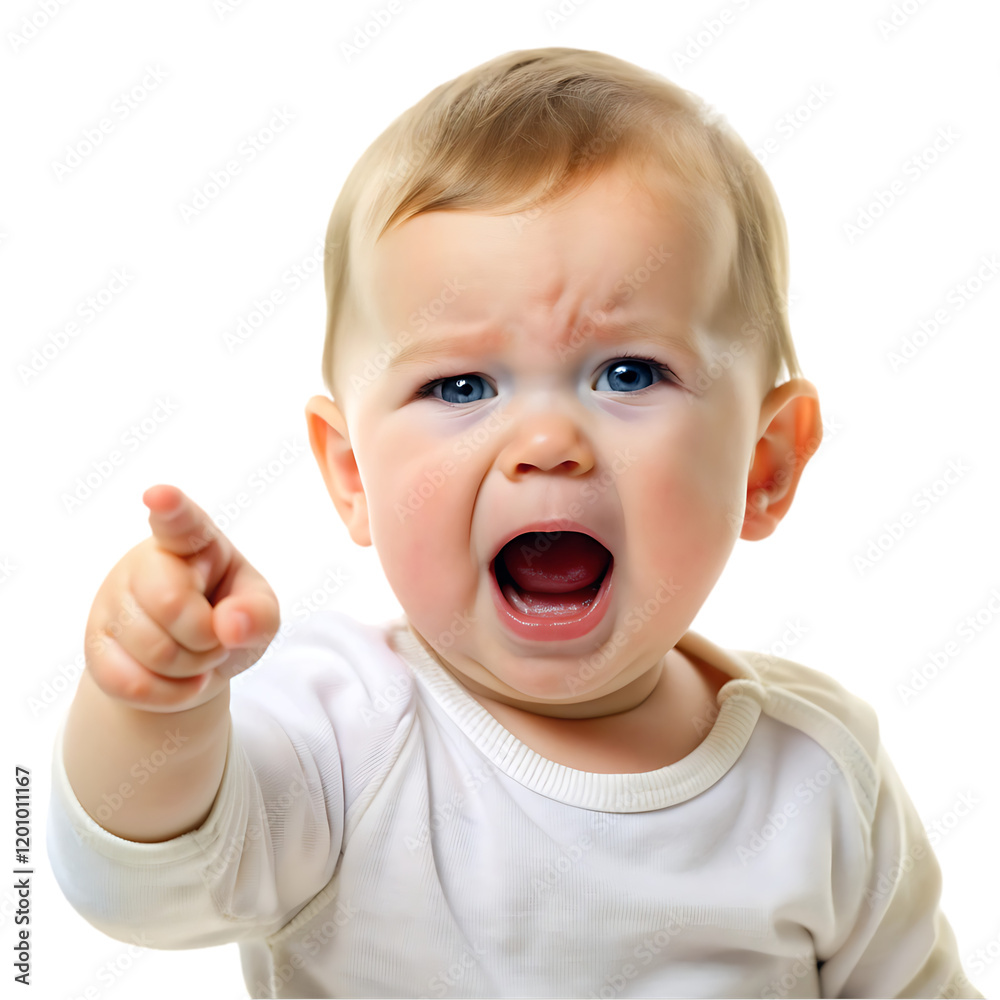 Adorable Baby Boy Pointing Crying Upset Toddler kid cute face child small human Adorable Baby Boy Pointing Crying Upset Toddler kid cute face child small human