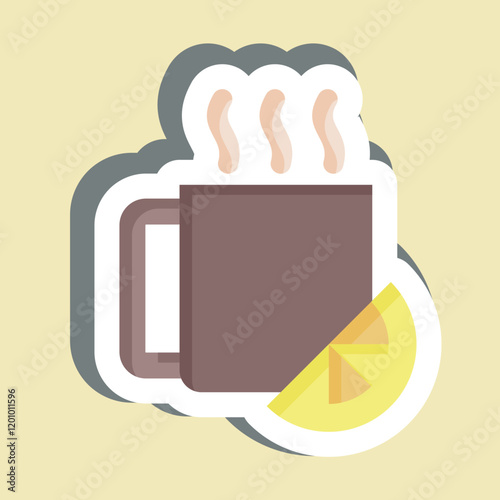 Sticker Hot Drinks. related to Restaurant symbol. design editable