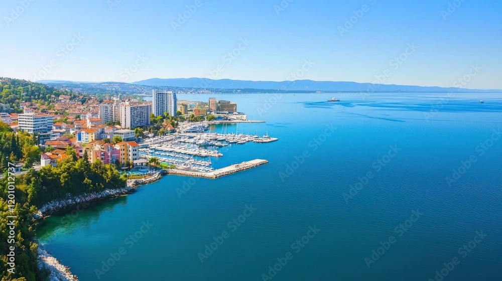 Fototapeta premium Coastal City Aerial View