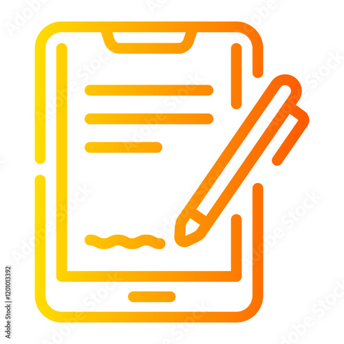 digital signature Line Gradient Icon