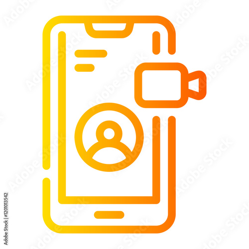 video calling Line Gradient Icon