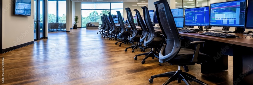 Fototapeta premium interior of an office with work stations