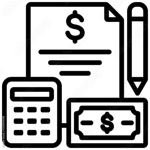 Budgeting Outline Icon