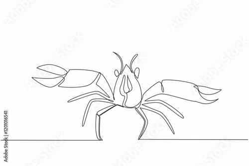 Continuous one line drawing crawfish posing. Animals with claws that can prevent the risk of osteoporosis and heart disease. Savory. National Crawfish Day. Single line draw design vector illustration