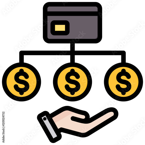 Credit Utilization Outline Color Icon