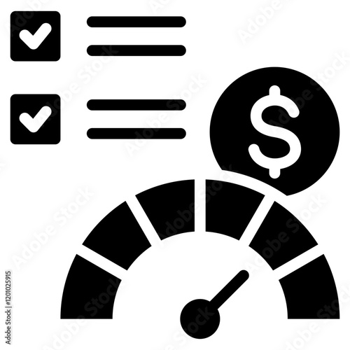 Creditworthiness Evaluation Glyph Icon