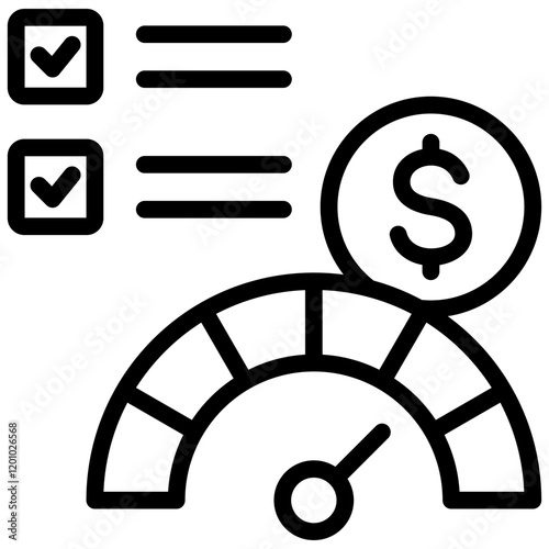 Creditworthiness Evaluation Outline Icon