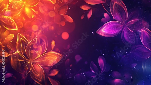 Vibrant flame-inspired background with intricate glowing patterns and warm radiant tones