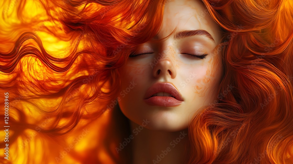 Obraz premium Fiery light texture with swirling flame patterns and glowing highlights creating a vivid design