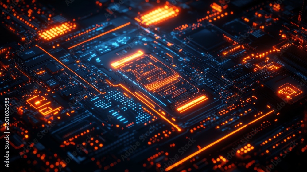 AI-Powered PR and Technical Hub Glowing with Futuristic Digital Networking and Workflow Optimization