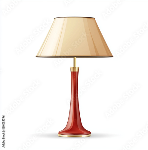 Home table lamp icon realistic color and metallic feel with white background photo