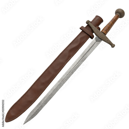 Sword and Scabbard on transparent background