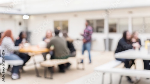 Team Appreciation Day Blur: A blurred scene of a relaxed team-building event with employees engaging in activities in a casual setting.
