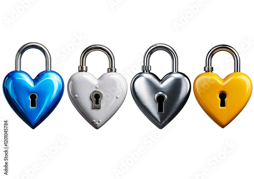 Set heart as a lock isolated on transparent background photo