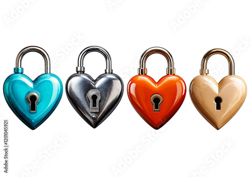 Set heart as a lock isolated on transparent background photo