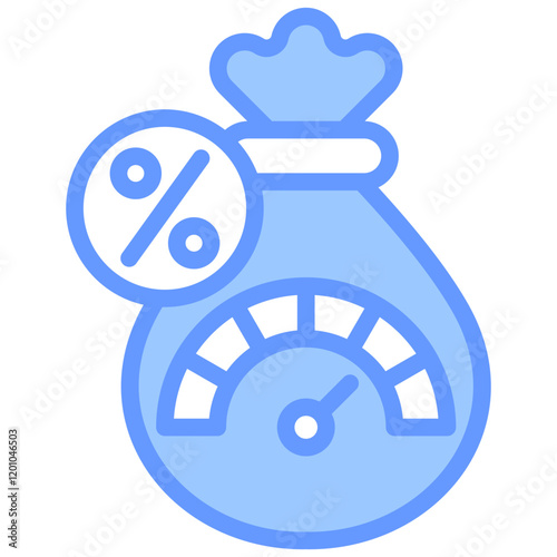 Credit Score Blue Icon