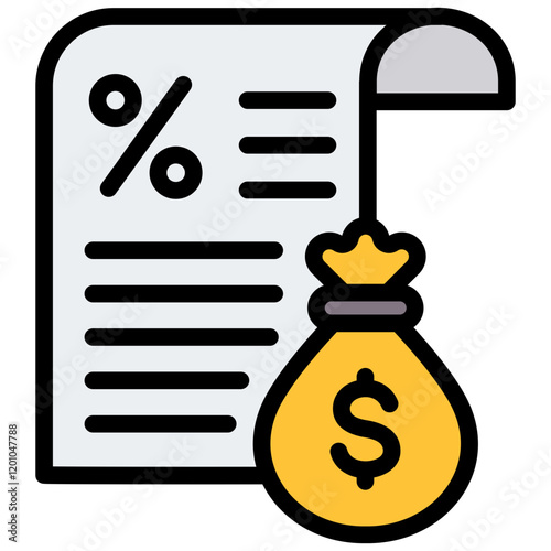 Income Tax Outline Color Icon