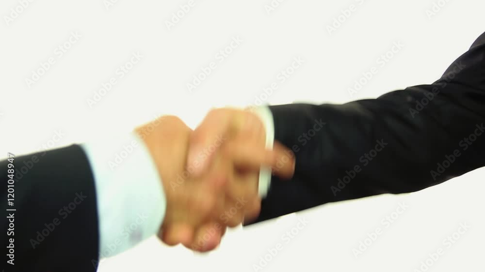 Businessmen shaking hands to buy house Businessmen shaking hands to buy house