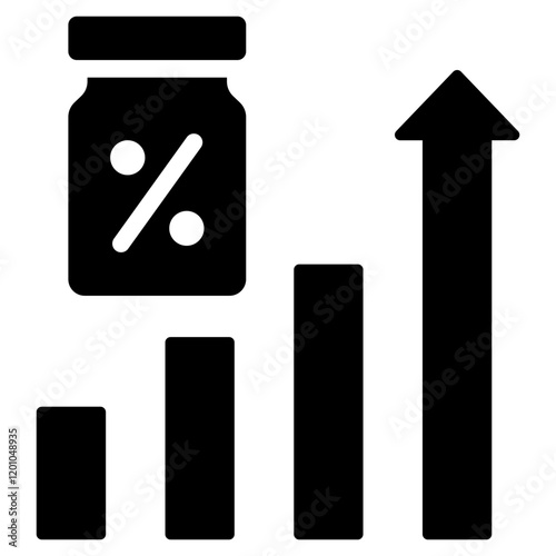 Compound Interest Glyph Icon