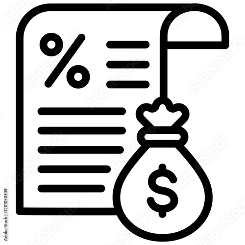 Income Tax Outline Icon