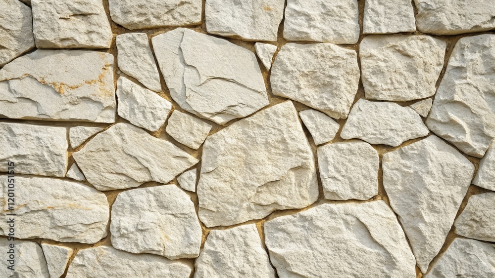Irregularly Shaped Light Beige Stone Wall Texture Featuring Varied Sizes and Shapes of Stones with Beige Mortar Irregularly Shaped Light Beige Stone Wall Texture Featuring Varied Sizes and Shapes of Stones with Beige Mortar