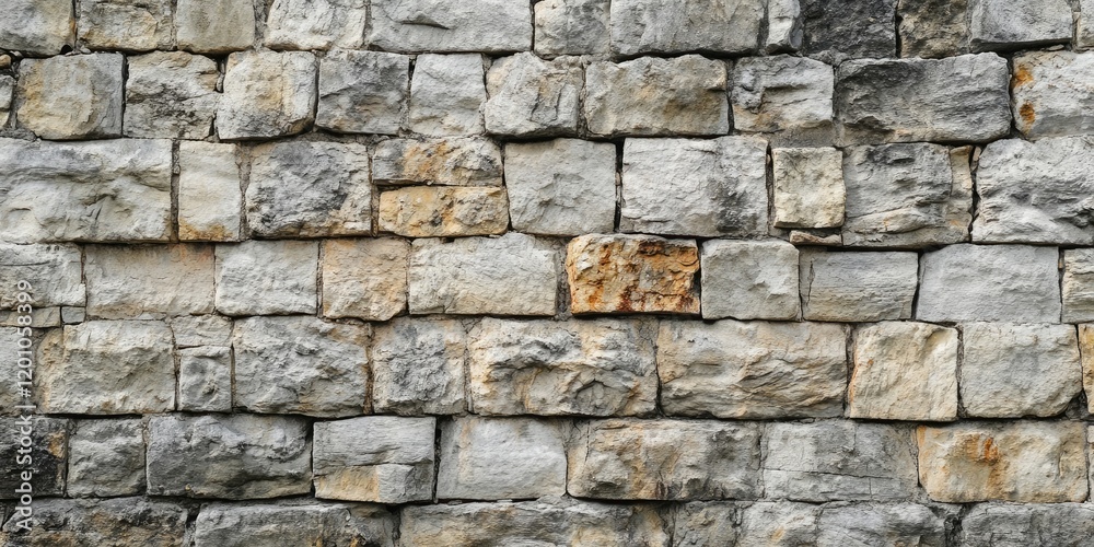 Ancient stone wall featuring textured gray and beige blocks arranged in a horizontal layout, showcasing traditional historic architecture elements. Ancient stone wall featuring textured gray and beige blocks arranged in a horizontal layout, showcasing traditional historic architecture elements.