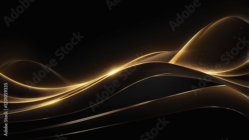 abstract waves gold background