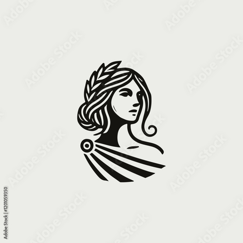 Elegant Goddess Athena Logo 