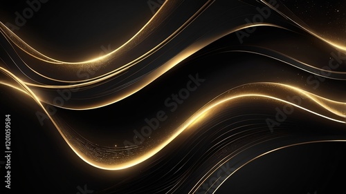 abstract waves gold background